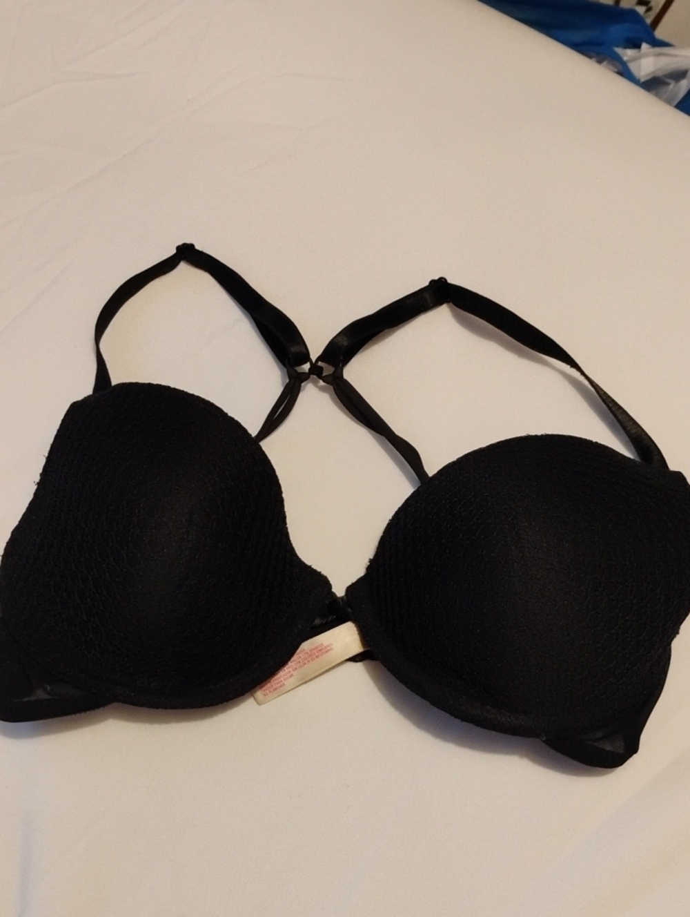 Black Push-Up Bra with Racerback Style - Women Intimates